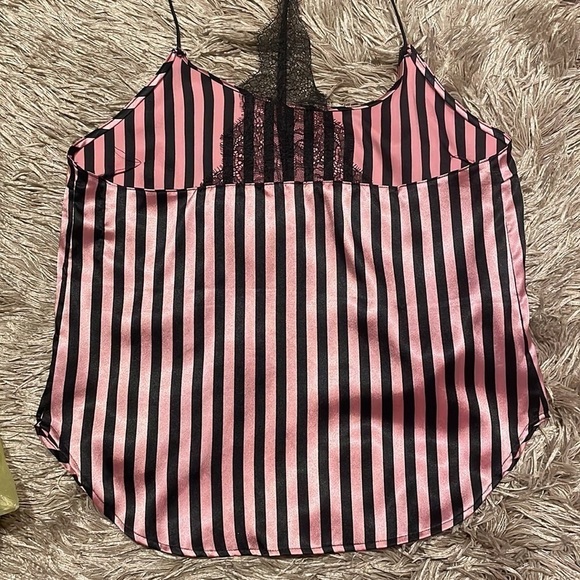 Victoria’s Secret Satin Pink & Black Stripe Lingerie Sz Small - Picture 7 of 8